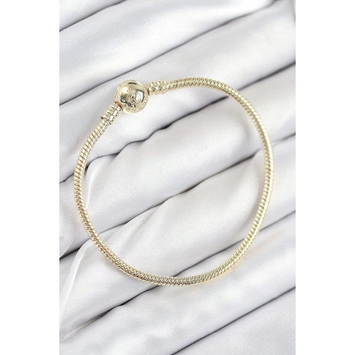 Mey İthalat® Pirinç Charm Topcuk Model Gold Renk Kadın Bileklik