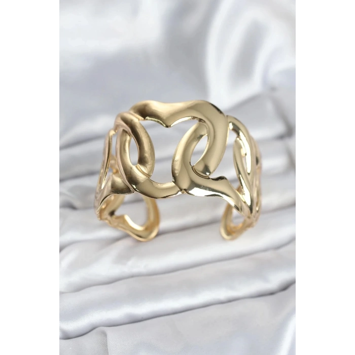 Mey İthalat® Pirinç Gold Renk Vintage Kadın Bileklik