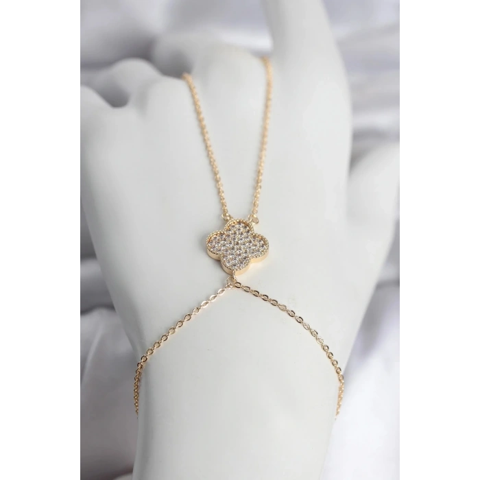 Mey İthalat® Pirinç Gold Renk Yonca Model Kadın Şahmeran