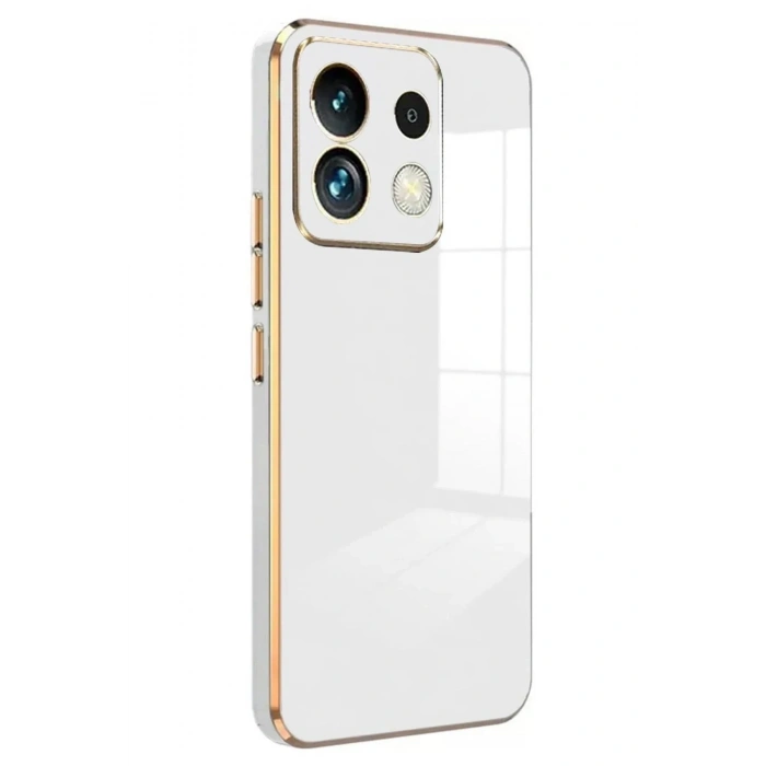 Mey İthalat®   Poco M6 Pro 4G Kılıf Volet Silikon - Beyaz