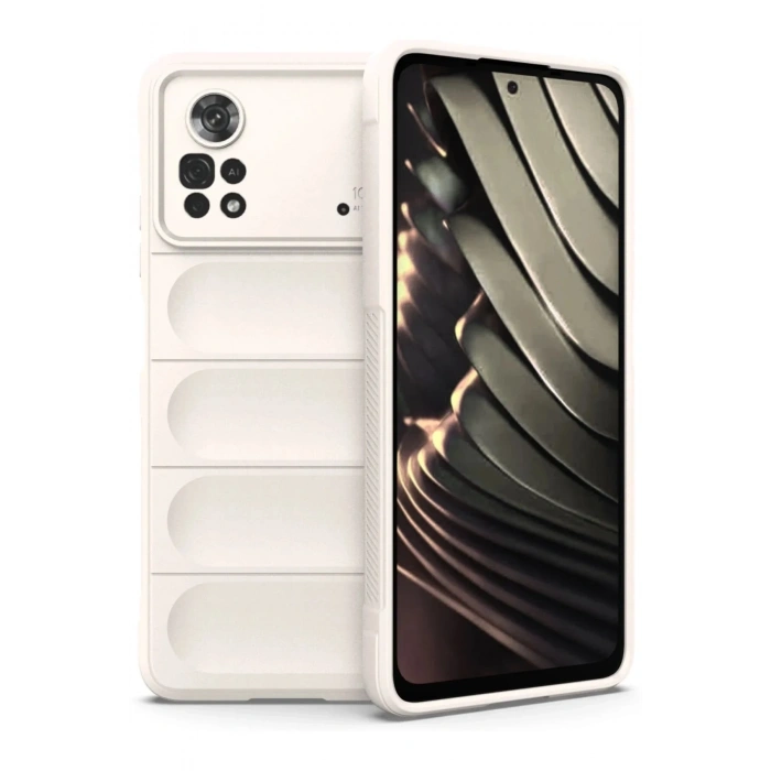 Mey İthalat®   Poco X4 Pro 5G Kılıf Optimum Silikon - Krem