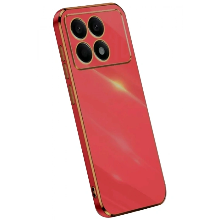 Mey İthalat®   Poco X6 Pro Kılıf Volet Silikon - Kırmızı