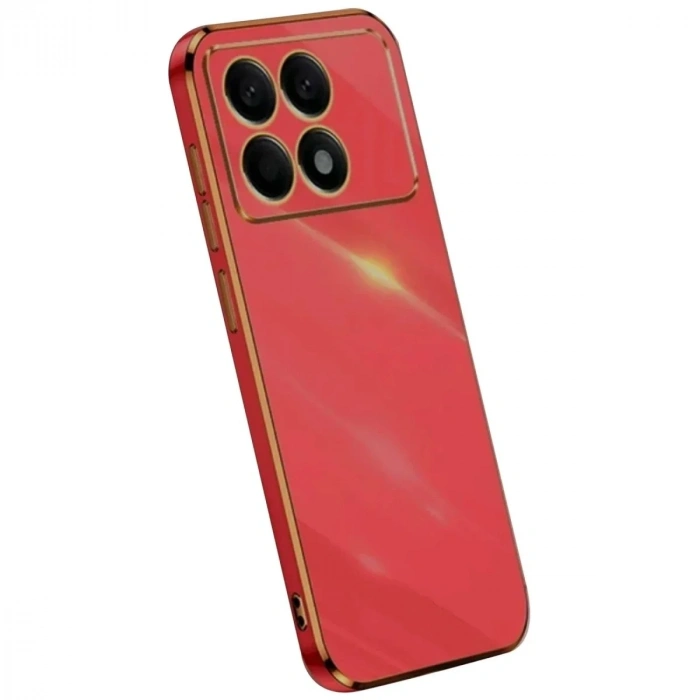 Mey İthalat®   Poco X6 Pro Kılıf Volet Silikon - Kırmızı