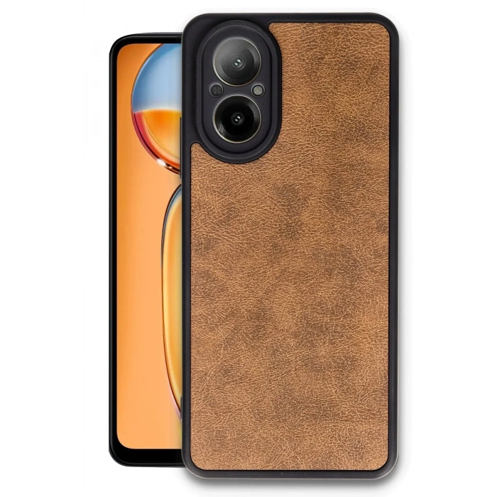 Mey İthalat®  Realme 12 Lite Kılıf Aras Deri Kapak - Taba