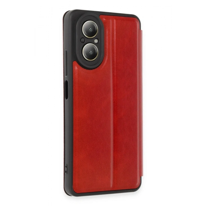 Mey İthalat®  Realme 12 Lite Kılıf Flip Cover - Kırmızı
