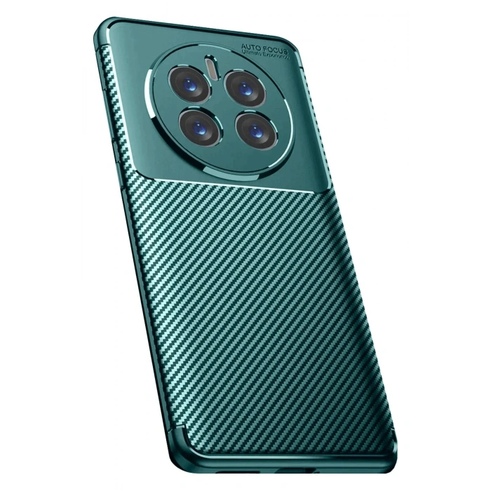 Mey İthalat®  Realme 12 Pro Plus Kılıf Auto Focus Karbon Kapak - Koyu Yeşil