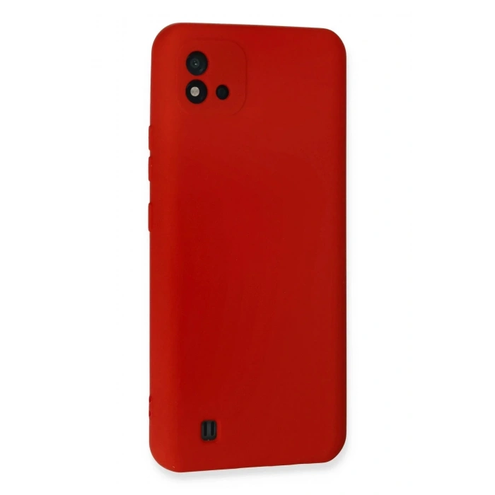 Mey İthalat®  Realme C11 2021 Kılıf Nano içi Kadife Silikon - Kırmızı