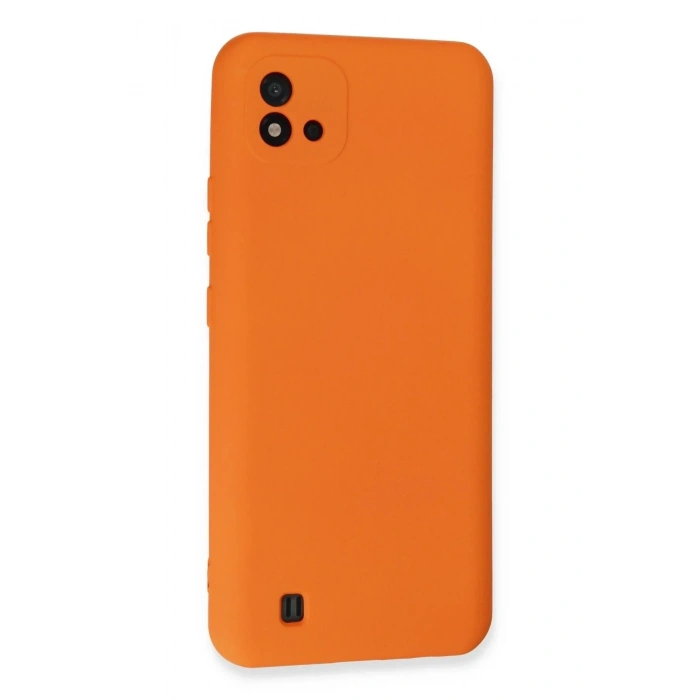 Mey İthalat®  Realme C11 2021 Kılıf Nano içi Kadife Silikon - Turuncu