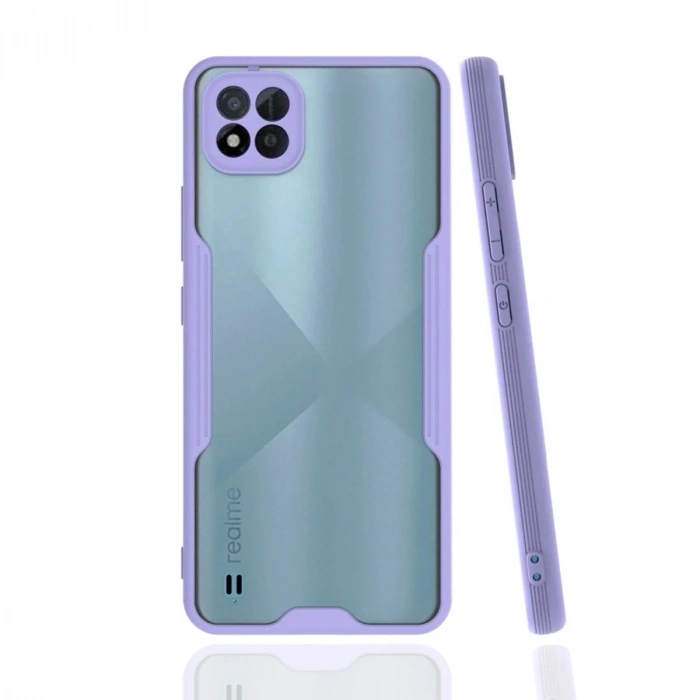 Mey İthalat®  Realme C11 2021 Kılıf Platin Silikon - Lila