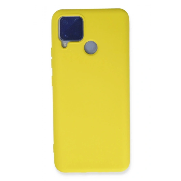 Mey İthalat®  Realme C15 Kılıf Nano içi Kadife Silikon - Sarı