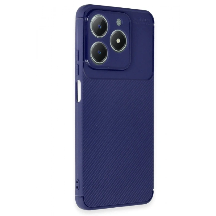 Mey İthalat®  Realme C61 Kılıf Auto Focus Karbon Kapak - Lacivert