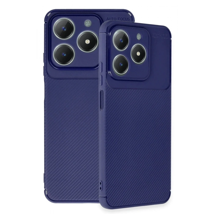 Mey İthalat®  Realme C61 Kılıf Auto Focus Karbon Kapak - Lacivert