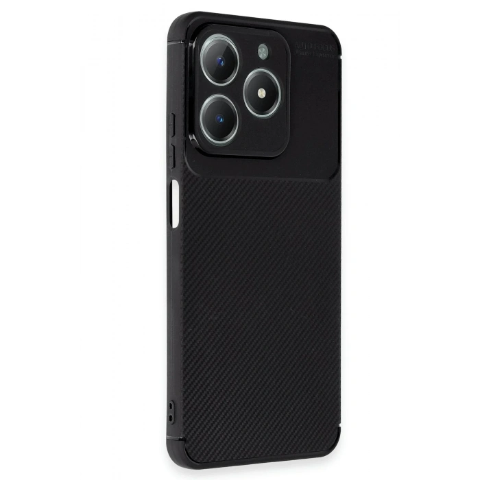 Mey İthalat®  Realme C61 Kılıf Auto Focus Karbon Kapak - Siyah