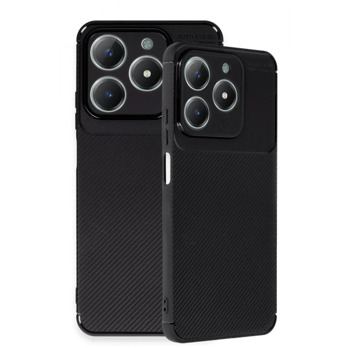 Mey İthalat®  Realme C61 Kılıf Auto Focus Karbon Kapak - Siyah
