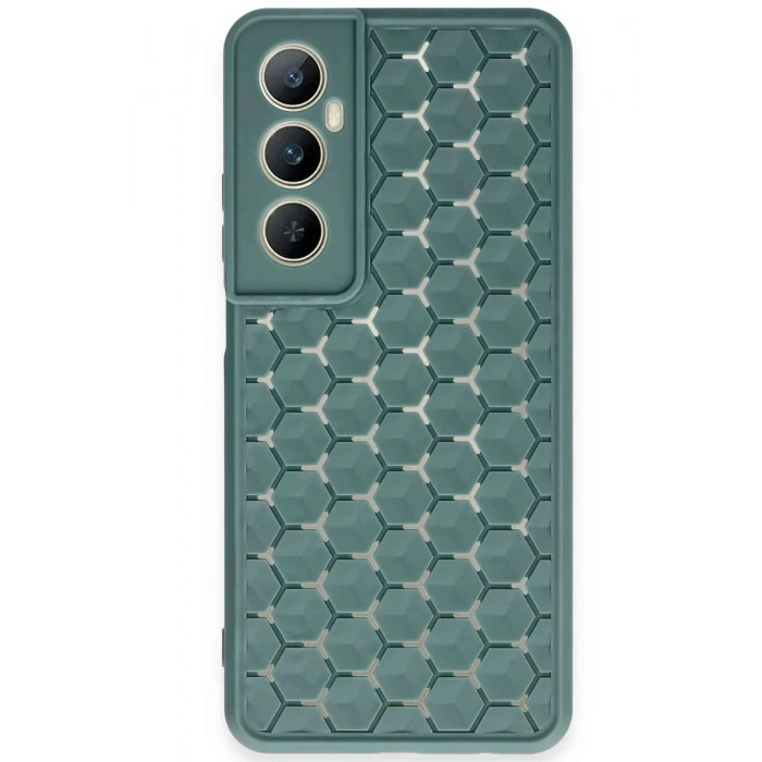 Mey İthalat®  Realme C65 Kılıf Petek Silikon Kapak - Koyu Yeşil