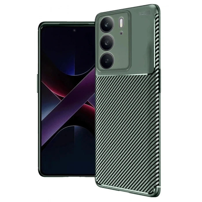 Mey İthalat®  Realme C75 4G Auto Focus Karbon Kapak - Koyu Yeşil