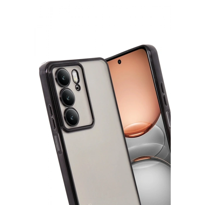 Mey İthalat®  Realme C75 4G Kılıf  Lensli Silikon - Siyah