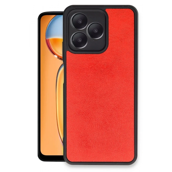 Mey İthalat®  Realme Note 50 4G Kılıf Aras Deri Kapak - Kırmızı