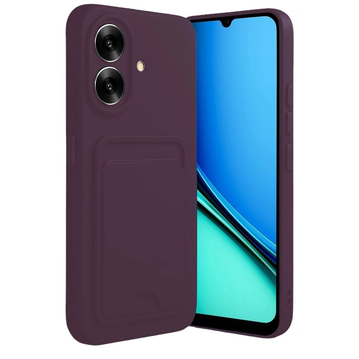 Mey İthalat®  Realme Note 60 Kelvin Kartvizitli Silikon - Derin Mor