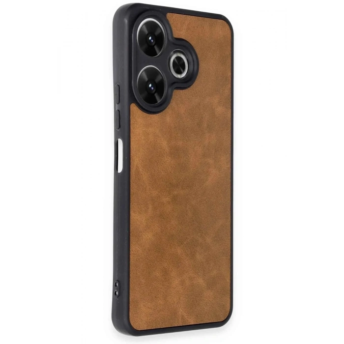 Mey İthalat®   Redmi 13 4G Kılıf Aras Deri Kapak - Taba