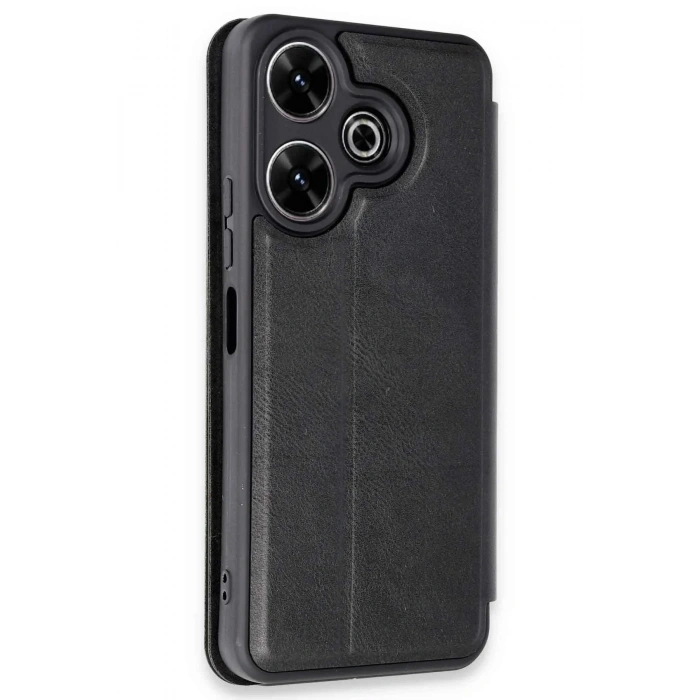 Mey İthalat®   Redmi 13 4G Kılıf Flip Cover - Siyah