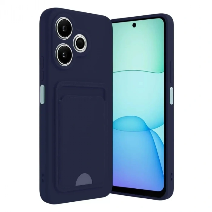 Mey İthalat®   Redmi 13 4G Kılıf Kelvin Kartvizitli Silikon - Lacivert