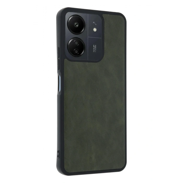 Mey İthalat®   Redmi 13C Kılıf Aras Deri Kapak - Açık Yeşil