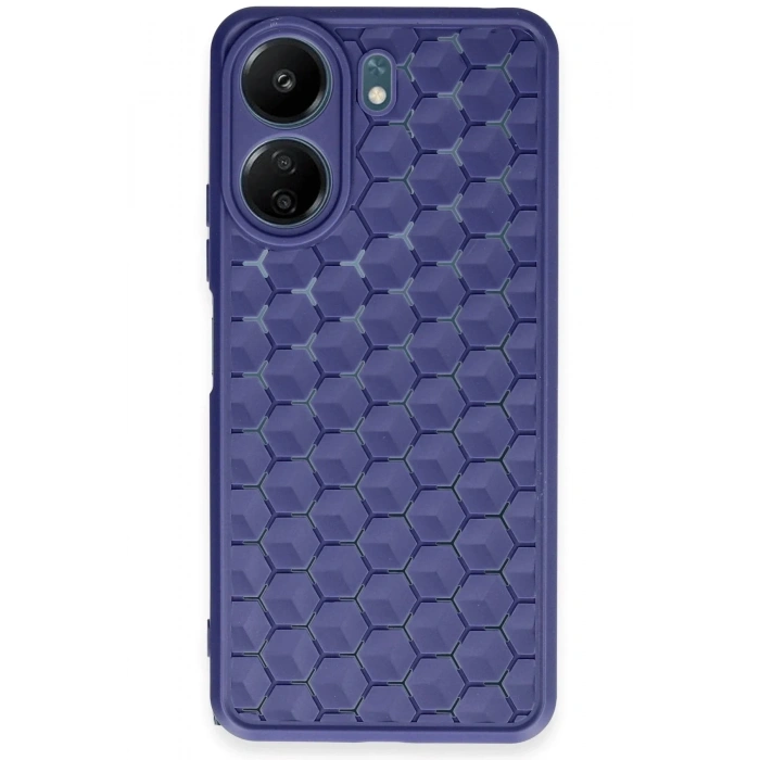 Mey İthalat®   Redmi 13C Kılıf Petek Silikon Kapak - Lacivert