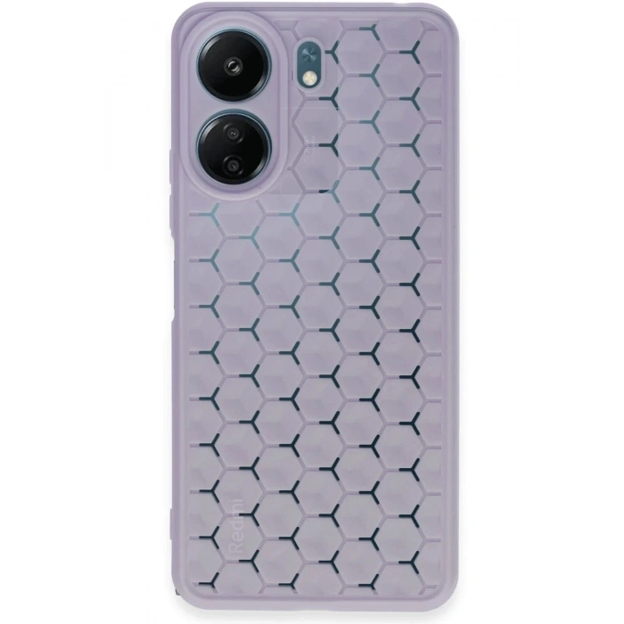 Mey İthalat®   Redmi 13C Kılıf Petek Silikon Kapak - Lila