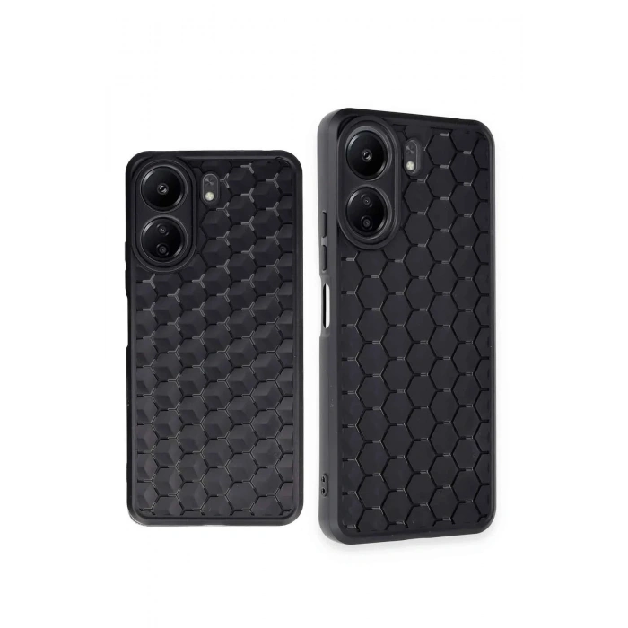 Mey İthalat®   Redmi 13C Kılıf Petek Silikon Kapak - Siyah