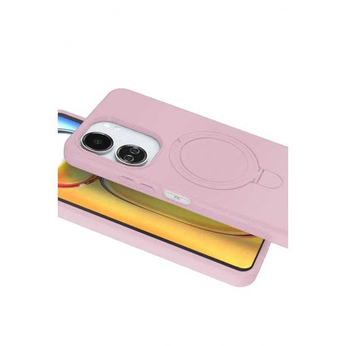 Mey İthalat®   Redmi 13C Regal Magsafe Standlı Kapak - Açık Pembe