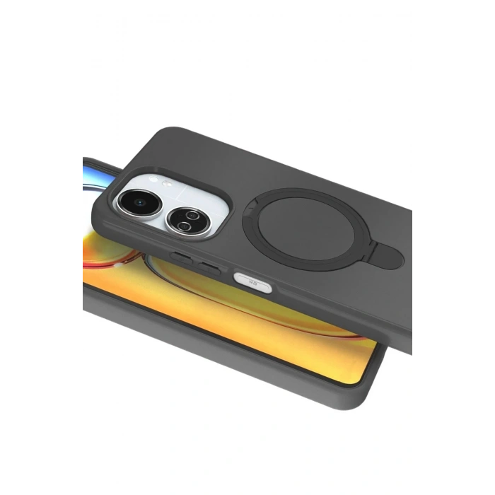 Mey İthalat®   Redmi 13C Regal Magsafe Standlı Kapak - Titan Gri