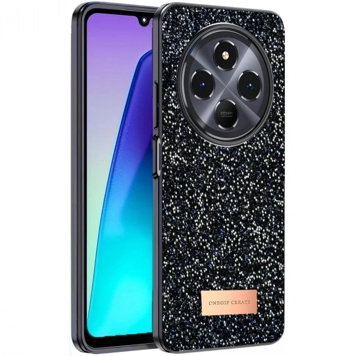 Mey İthalat®   Redmi 14C Bright Simli Kapak - Siyah