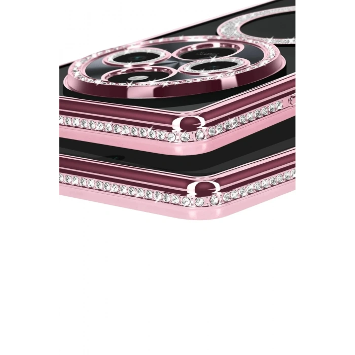 Mey İthalat®   Redmi 14C Joke Simli Magneticsafe Kılıf - Pembe