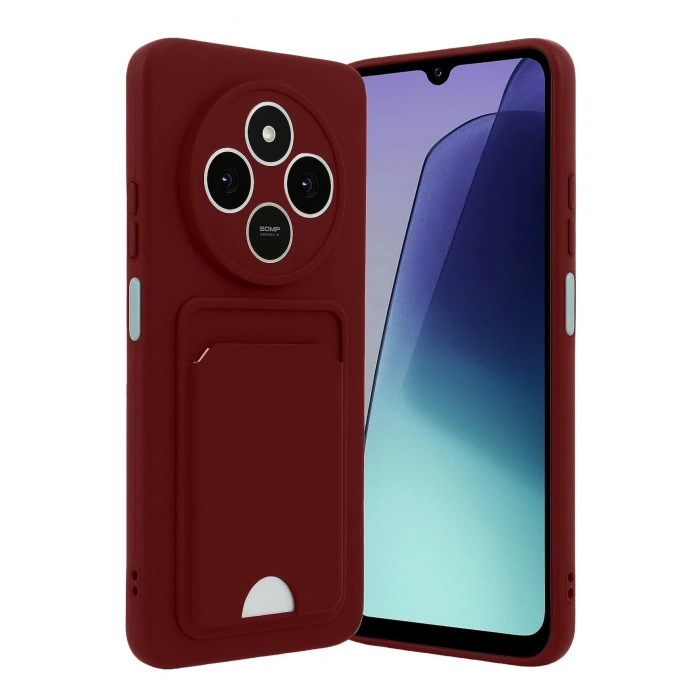 Mey İthalat®   Redmi 14C Kelvin Kartvizitli Silikon - Bordo