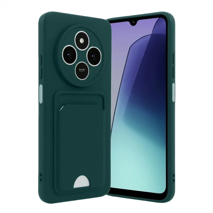 Mey İthalat®   Redmi 14C Kelvin Kartvizitli Silikon - Koyu Yeşil