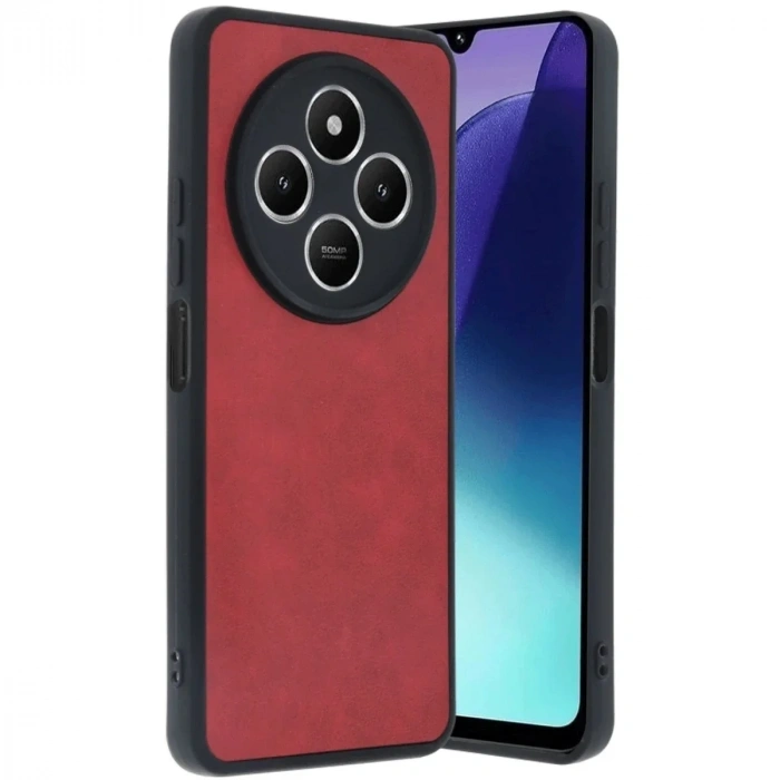 Mey İthalat®   Redmi 14C Kılıf Aras Deri Kapak - Kırmızı