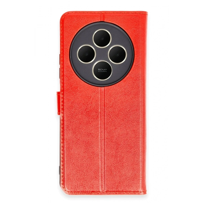 Mey İthalat®   Redmi 14C Kılıf Trend S Plus Kapaklı Kılıf - Kırmızı