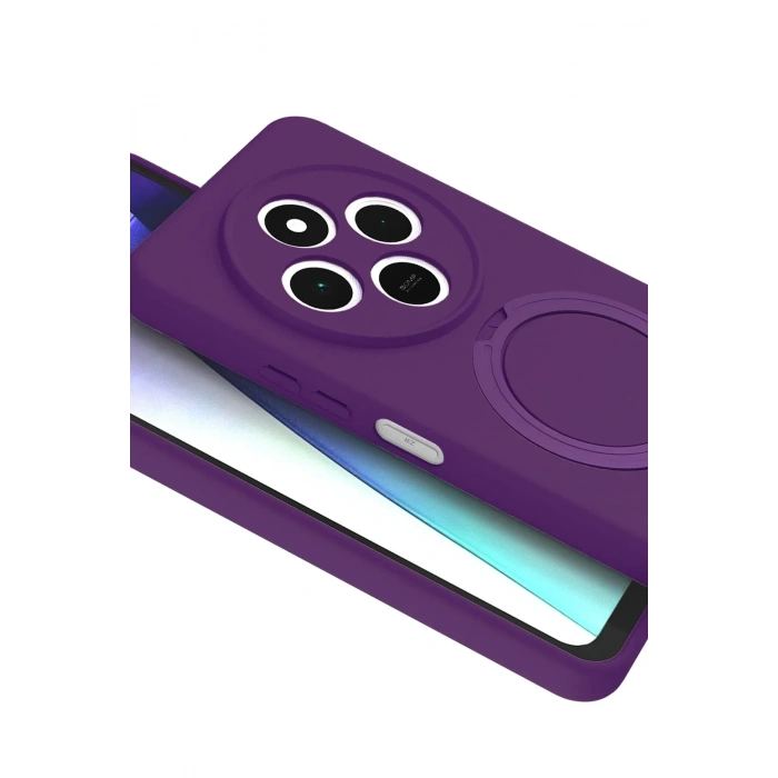 Mey İthalat®   Redmi 14C Regal Magsafe Standlı Kapak - Derin Mor