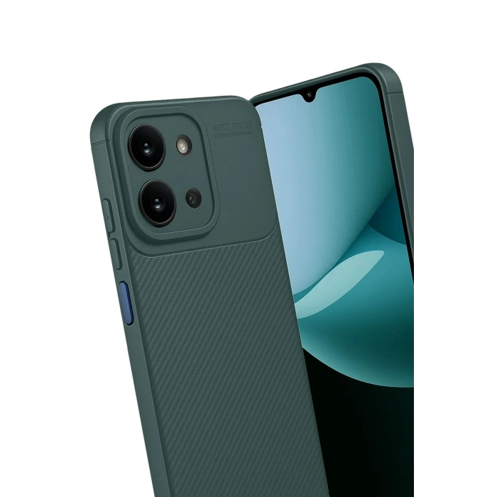 Mey İthalat®   Redmi 15C 4G Auto Focus Karbon Kapak - Koyu Yeşil