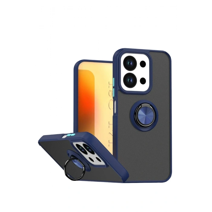 Mey İthalat®   Redmi 15C 4G Montreal Yüzüklü Silikon Kapak - Lacivert