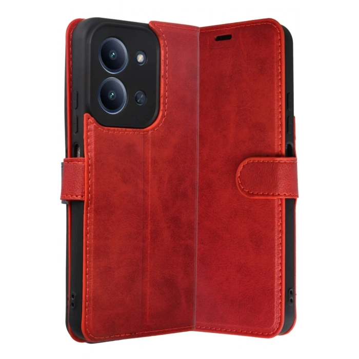 Mey İthalat®   Redmi 15C 4G Trend S Plus Kapaklı Kılıf - Kırmızı