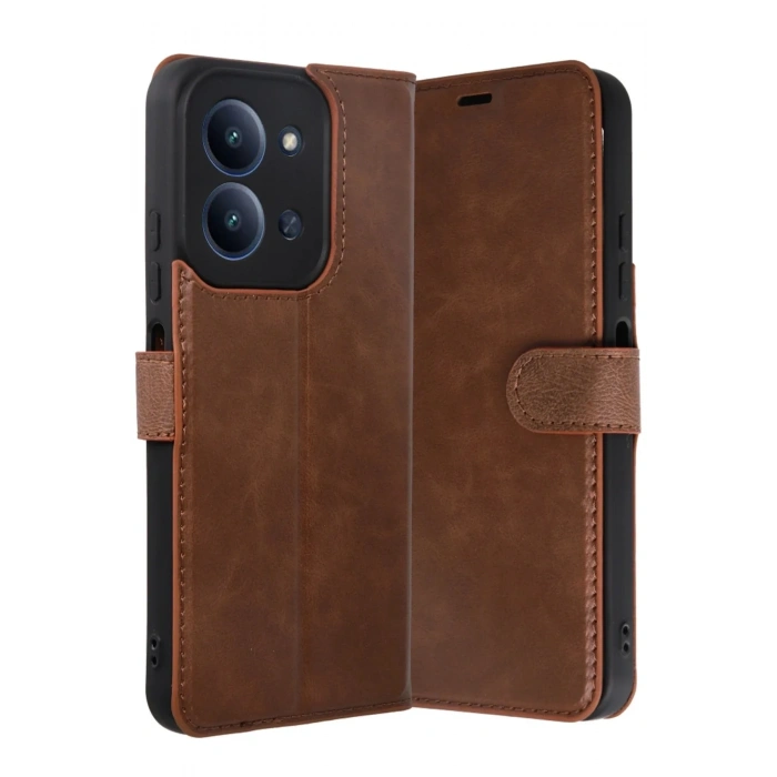 Mey İthalat®   Redmi 15C 4G Trend S Plus Kapaklı Kılıf - Taba
