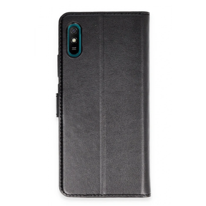 Mey İthalat®   Redmi 9A Kılıf Trend S Plus Kapaklı Kılıf - Siyah