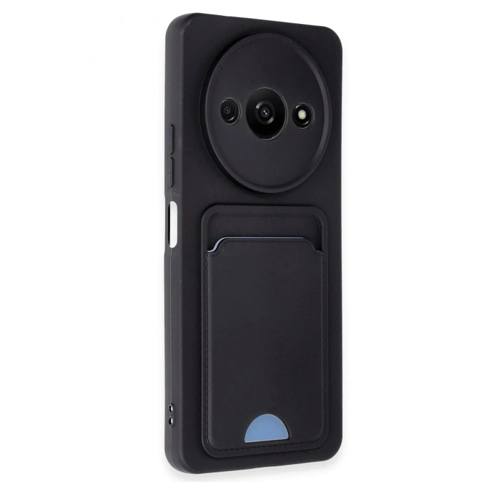 Mey İthalat®   Redmi A3 4G Kılıf Kelvin Kartvizitli Silikon - Siyah