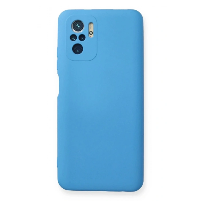 Mey İthalat®   Redmi Note 10 Kılıf Nano içi Kadife Silikon - Mavi