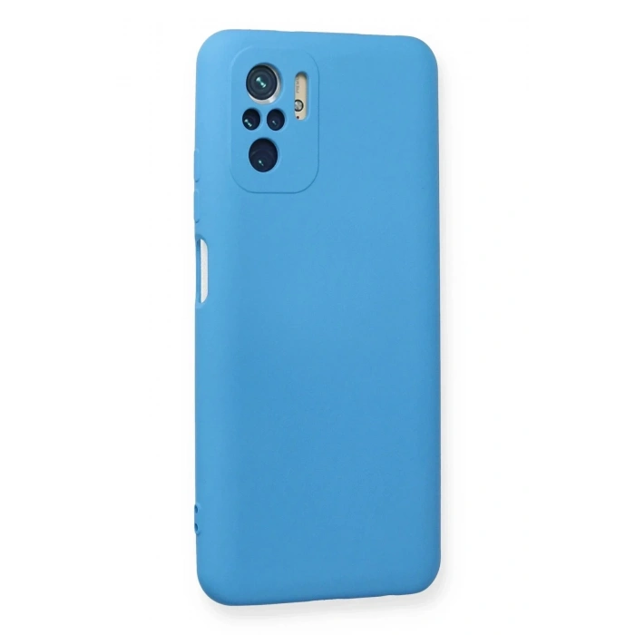 Mey İthalat®   Redmi Note 10 Kılıf Nano içi Kadife Silikon - Mavi