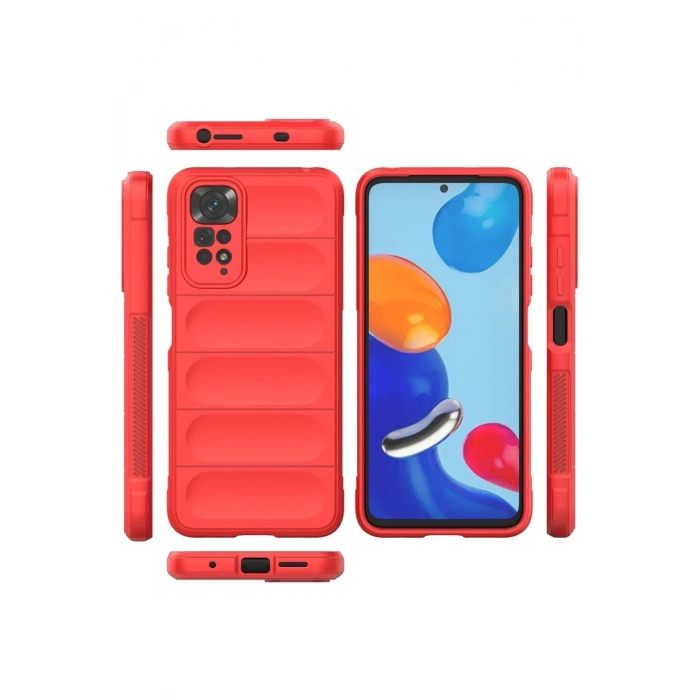 Mey İthalat®   Redmi Note 11 Kılıf Optimum Silikon - Kırmızı