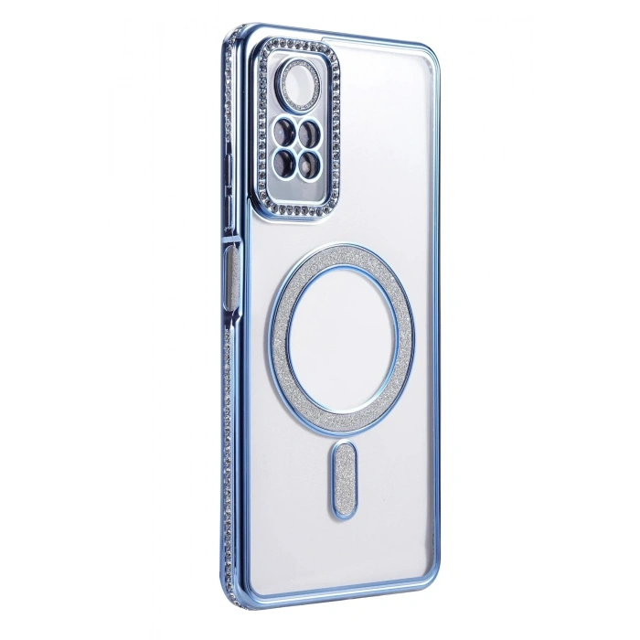 Mey İthalat®   Redmi Note 12 Pro 4G Joke Simli Magneticsafe Kılıf - Mavi