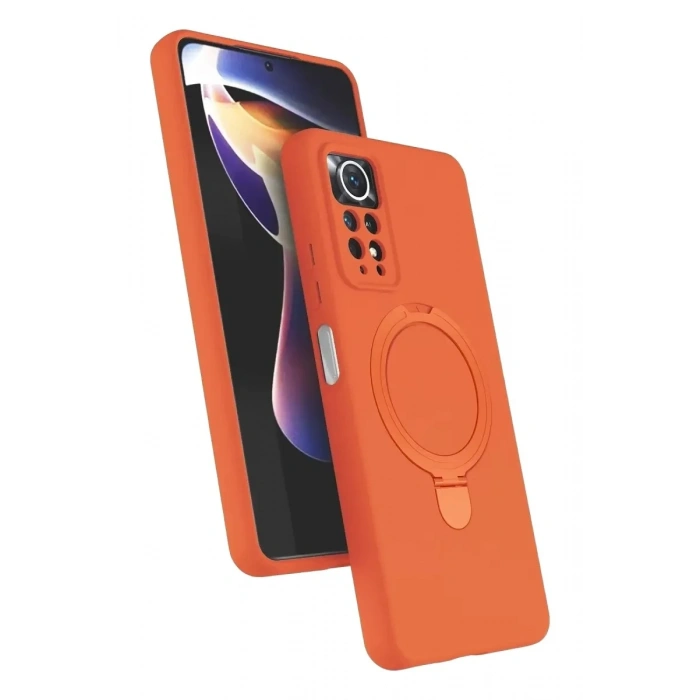 Mey İthalat®   Redmi Note 12 Pro 4G Regal Magsafe Standlı Kapak - Turuncu